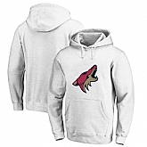 Men's Customized Phoenix Coyotes White All Stitched Pullover Hoodie